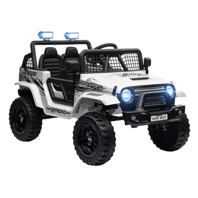 AIYAPLAY Kids Ride On Car, 12V Electric Truck w/ Suspension, White