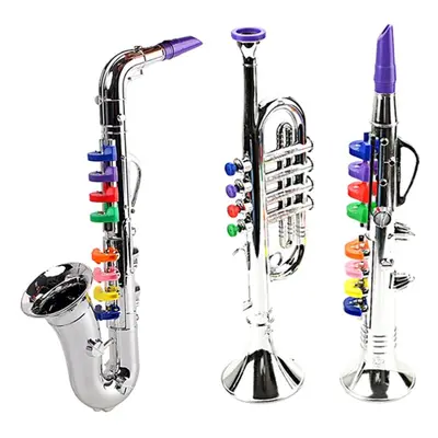 3Pcs Kids Musical Instruments Toy Clarinet,Saxophone Trumpet,Wind and Brass Musical Instruments 