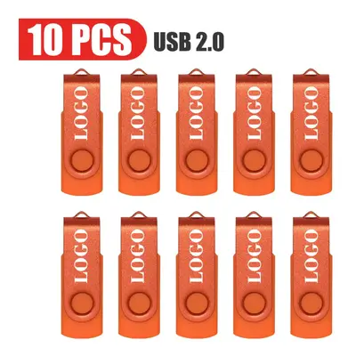 (64GB x10pcs, Orange USB 2.0) 10PCS/lot Colour USB 2.0 USB Flash Drive 8GB 16GB 32GB 64GB USB St