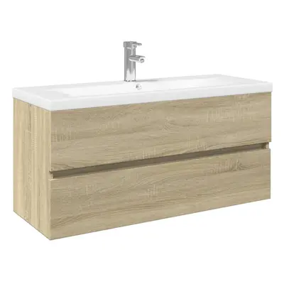 (sonoma oak, x 38.5 x cm) vidaXL Bathroom Furniture Set Cabinet Engineered Wood