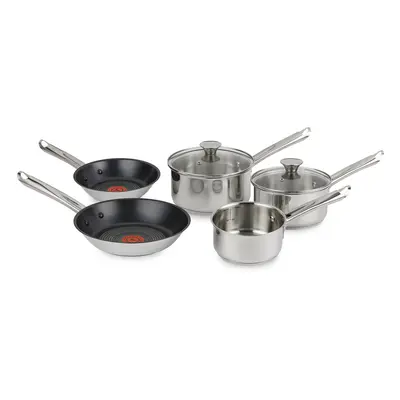 Tefal Elementary Piece Set with cm Milk 16/18 cm Saucepans with Lids and 20/24 cm Frying Pans, S