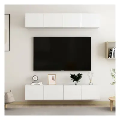 vidaXL 4x TV Cabinets White Chipboard Home Furniture TV Stand Cabinet Unit