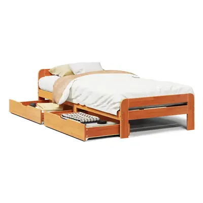 vidaXL Bed frame without Mattress Bed Wax Brown 90x200 cm Solid Wood Pine