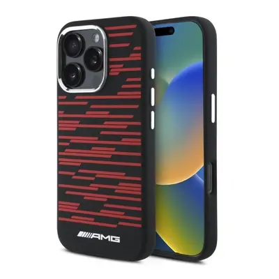 Mercedes Benz AMG Silicone Graphics Case with MagSafe for iPhone Pro 6.3" Black & Red - AMHMP16L