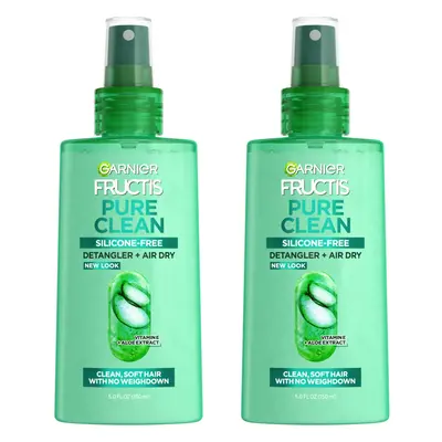 Garnier Fructis Pure Clean Detangler + Air Dry Spray 5.0 Fl Oz Count (Packaging May Vary)