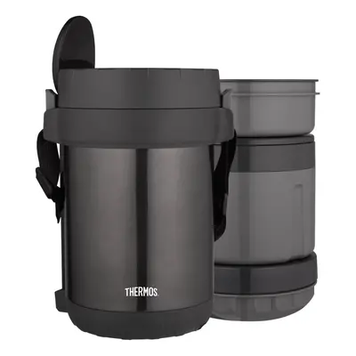 THERMOS AllInOne Vacuum Insulated Stainless Steel Meal Carrier with Spoon Smoke