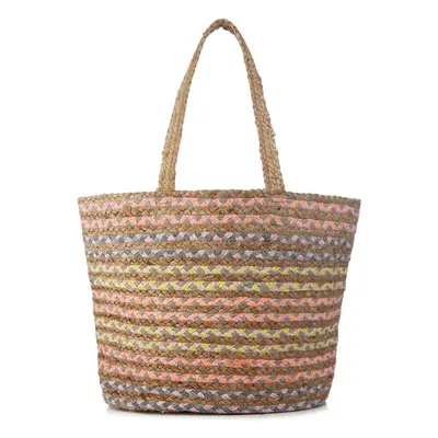 Nine By Savannah Miller Womens Multi-Coloured Stripe Jute Shopper Bag