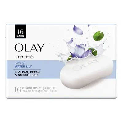 Olay Ultra Fresh Cleansing Bar Soap Water Lily Ounce (Pack of 16)