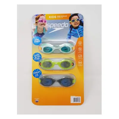 Speedo Kids Swim Goggles Triple Goggle Pack ~ Fun Prints (Pink)