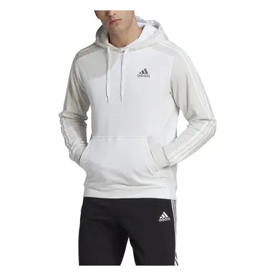 adidas Mens Essentials lange French Terry Hoodie WhiteGrey Melange Large