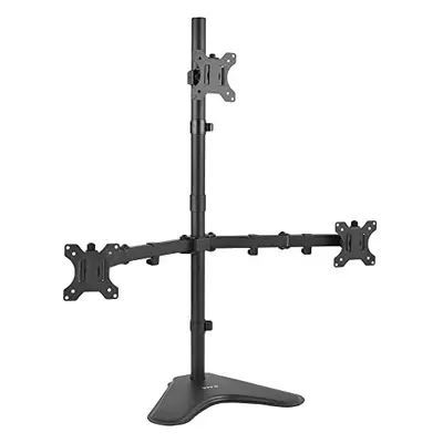 Triple LCD LED Computer Monitor Desk Stand, Free Standing Heavy Duty Fully Adjustable Mount for 