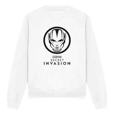 (L, White) Marvel Unisex Adult Secret Invasion Mono Badge Sweatshirt