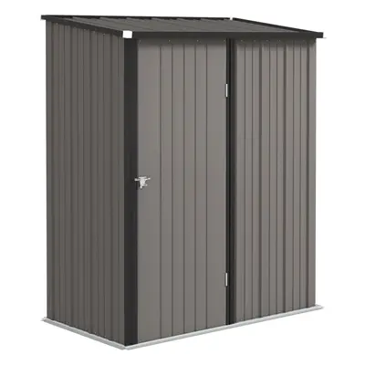 Outsunny Outdoor Storage Shed w/ Lockable Door for Garden, Light Grey