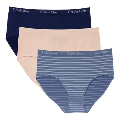 Calvin Klein Womens Pack Seamless Modern Brief (as1 alpha s regular regular Blue Stripe/Nymphs/D