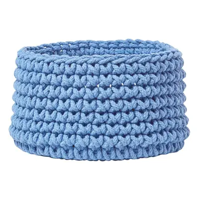 (Blue) Cotton Knitted Round Storage Basket, x cm