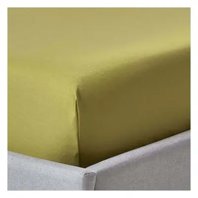 (Single, Green) Thread Count Egyptian Cotton Extra Deep Fitted Sheet (18") with Fully Elasticate