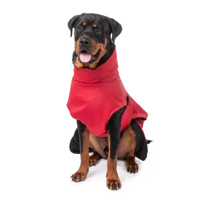 (Red, Jumbo) Wind, Waterproof Raincoat Dog Jacket Fleece Lined