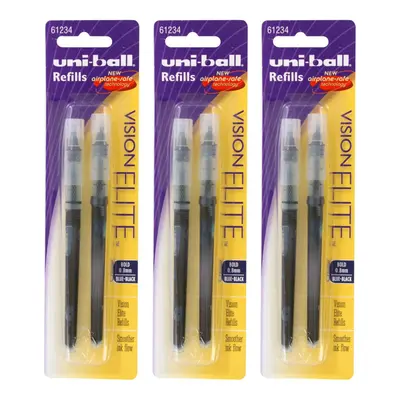 Uni-Ball Vision Elite Rollerball Pen Refills 0.8 mm Bold Point Blue-Black Ink Pack of