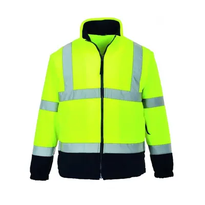 Portwest Hi-Vis Tone Fleece Colour: Yellow/Navy, Size: 4XL