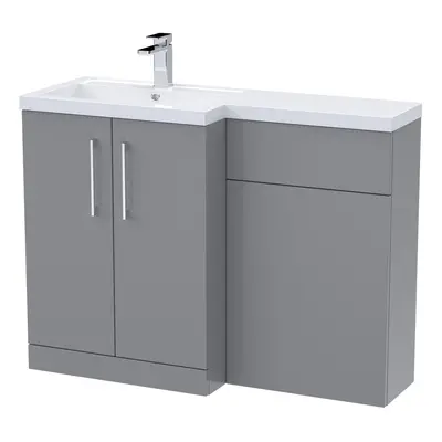 Level Furniture Combination Vanity Basin and WC Unit Left Hand - 1100mm x 390mm - Satin Grey - B