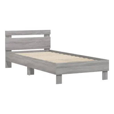 (grey sonoma, x cm) vidaXL Bed Frame with Headboard Bed Base Mattress Foundation Engineered Wood