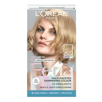 L'Oreal Paris Feria Multi-Faceted Shimmering Permanent Hair Color, 91C