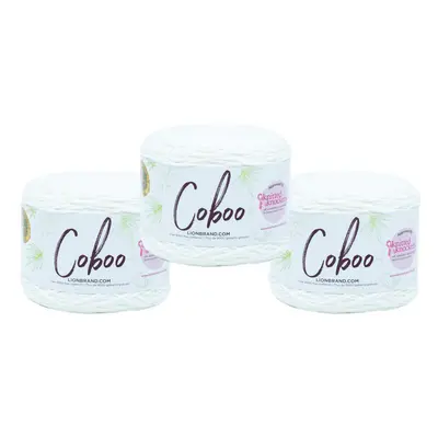 (3 Pack) Lion Brand Yarn Coboo Bamboo Yarn White