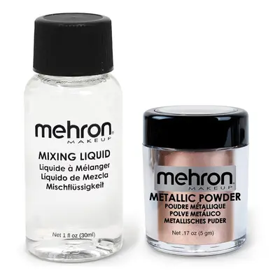 Mehron Makeup Metallic Powder (.17 oz) with Mixing Liquid (1 oz) (ROSE GOLD)