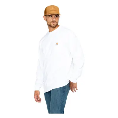 Carhartt Men's Loose Fit Heavyweight Long-Sleeve Pocket T-Shirt White