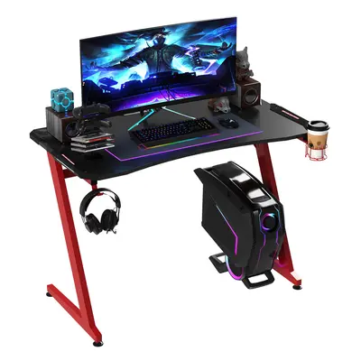 HOMCOM Gaming Desk with Gamepad Holder Cup Holder Headphone Hook 122cm