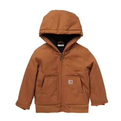 Carhartt Baby Boy's Insulated Hooded Canvas Zip-Up Jacket Brown 3T