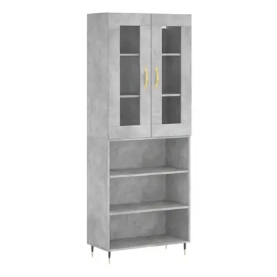 (concrete grey, shelves) vidaXL Highboard Sideboard Tall Storage Cabinet Side Cabinet Engineered