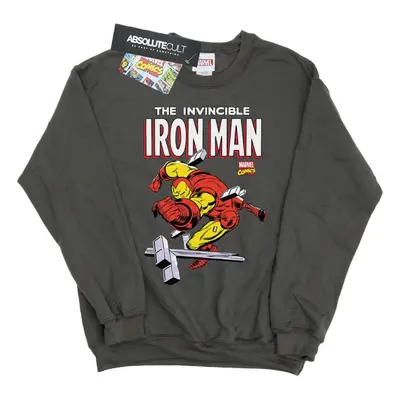 (XXL, Charcoal) Marvel Mens Iron Man Smash Sweatshirt