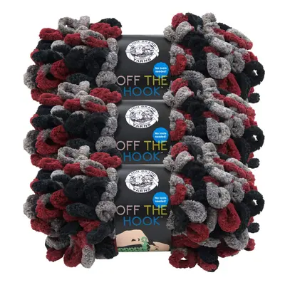 (3 Pack) Lion Brand Yarn Off The Hook Bulky No Needle Yarn Dark Stor