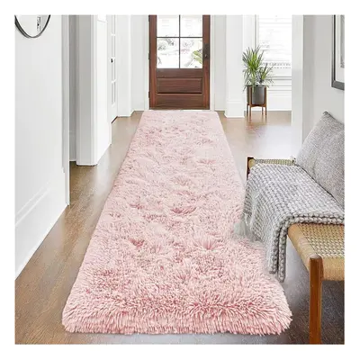 (80x300 cm (2ft 6in x 10ft)- Extra Large Runner Rug/Carpet) Pink Rugs Living Room Fluffy Shaggy 