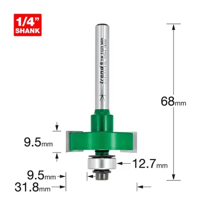 C147X1/4TC - Slotting Router Cutter 9.5 mm Cut of Trend