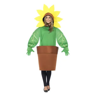 Smiffys womens Sunflower Costume With Top With Attached Hood Green One Size