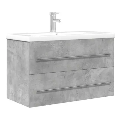 (concrete grey, x 38.5 x cm) vidaXL Piece Bathroom Furniture Set Concrete Grey Engineered Wood