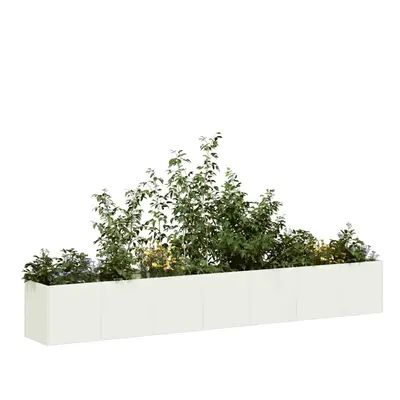 vidaXL Planter White 280x40x40 cm Cold-rolled Steel