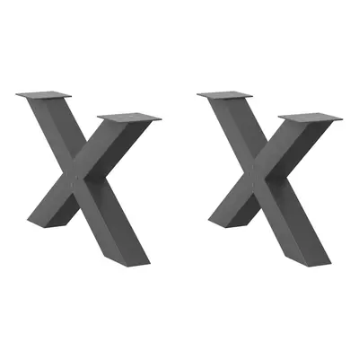 (anthracite, x (42-43) cm (80 mm)/ pcs) vidaXL Dining Table Legs X-Shaped Desk Legs Kitchen Meta