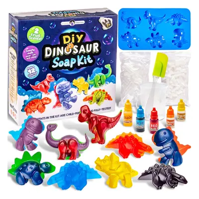 Dinosaur Soap Making Kit, Make Your Own Soap Kit with Dino Molds & Ink Colours, Fun Science Kits