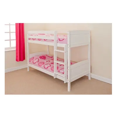 (White, No Mattress) 2ft6 Shorty Wooden Bunk in Grey White Caramel Natural