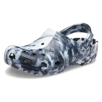 Crocs Unisex Classic Marbled Tie-Dye Clog White/Black Men/10 Women