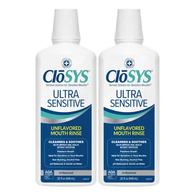 CloSYS Ultra Sensitive Mouthwash Ounce (Pack of 2) Unflavored (Op