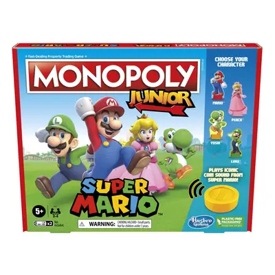 Junior Super Mario Edition Board Game, Fun Kids' Game Ages and Up, Explore The Mushroom Kingdom 