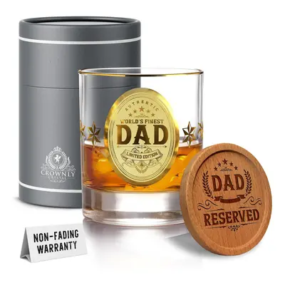 KiesAgIFT gold gifts for Dad Whiskey glass Unique gifts Personalized Whiskey glass gifts for Dad