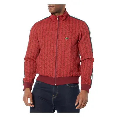 Lacoste Men's Vintage Fit Printed Full Zip Sweatshirt Pinot/RED