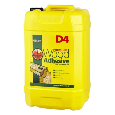 Everbuild D4 Premium Wood Adhesive, White, Litre