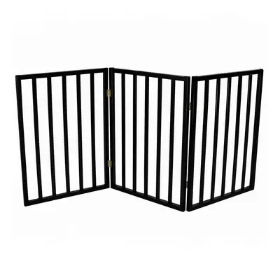 Oypla Black Dog Safety Folding Wooden Pet Gate Portable Indoor Barrier