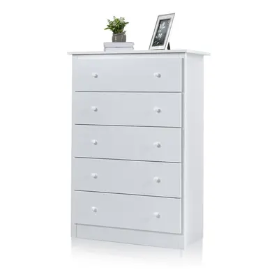 5 Drawer Dresser Modern Chest of Drawers 115cm Storage Organizer-White